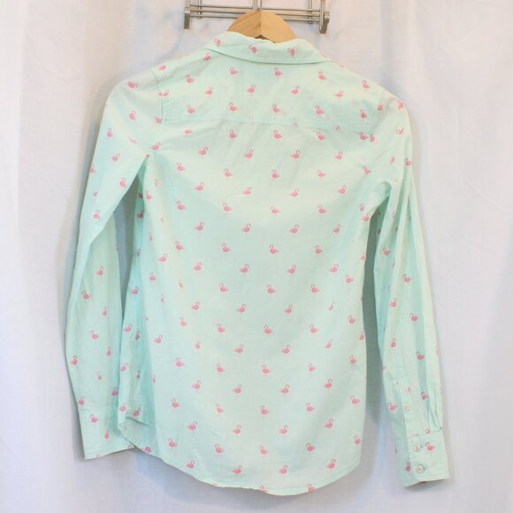 Merona Pink & Green Flamingo Buttondown - Picture 6 of 7